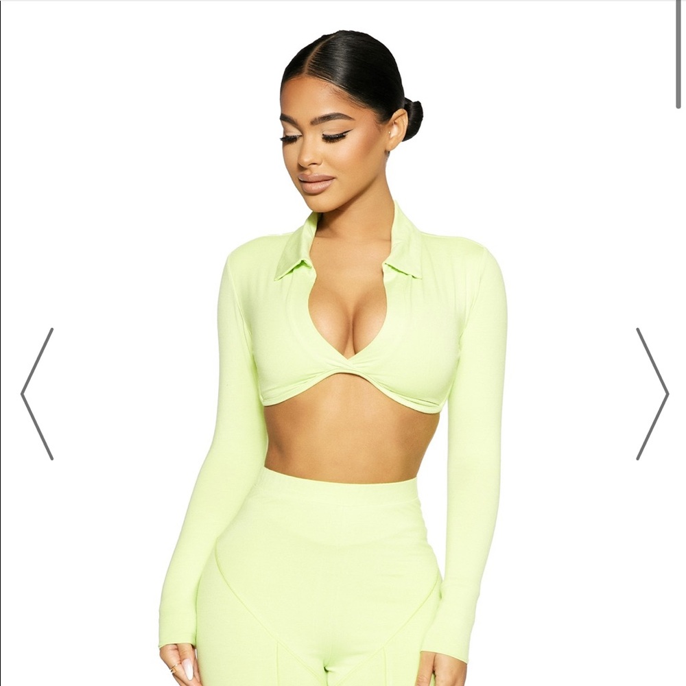 naked wardrobe green top